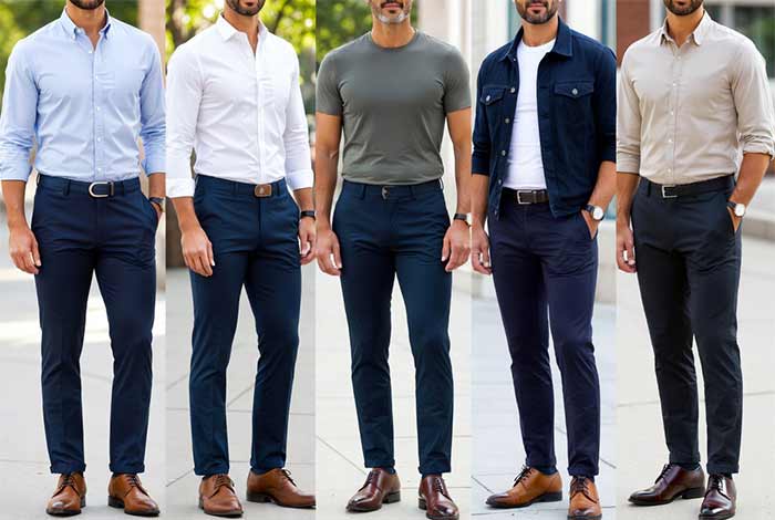 استایل مردانه با شلوار سورمه ای 