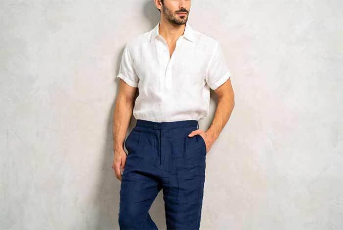 استایل مردانه با شلوار آبی سرمه ای 