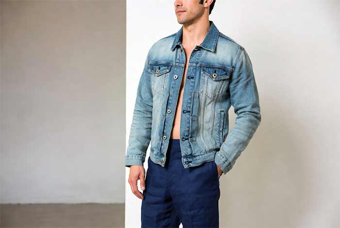 ترکیب ابی سرمه ای با کت جین 